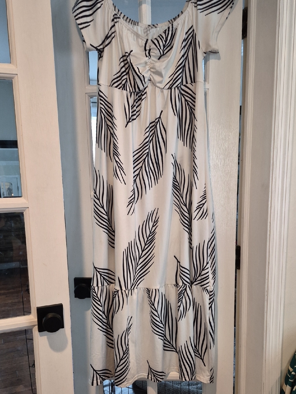 SHEIN Curve Light Blue and Black Label Maxi Dress